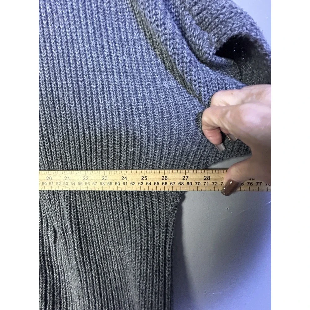Pact Organic Cotton Chunky Cowl Neck Poncho Sweater grey Size O/S